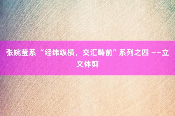 张婉莹系 “经纬纵横，交汇畴前”系列之四 ——立文体剪