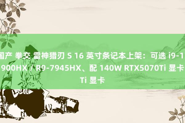 国产 拳交 雷神猎刃 S 16 英寸条记本上架：可选 i9-13900HX / R9-7945HX、配 140W RTX5070Ti 显卡