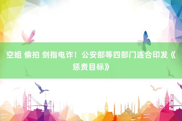 空姐 偷拍 剑指电诈！公安部等四部门连合印发《惩责目标》