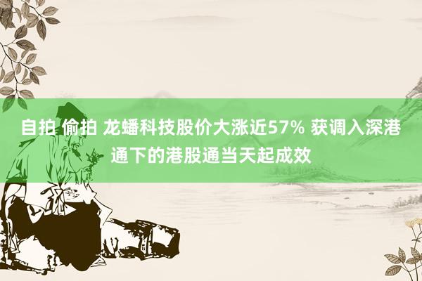 自拍 偷拍 龙蟠科技股价大涨近57% 获调入深港通下的港股通当天起成效