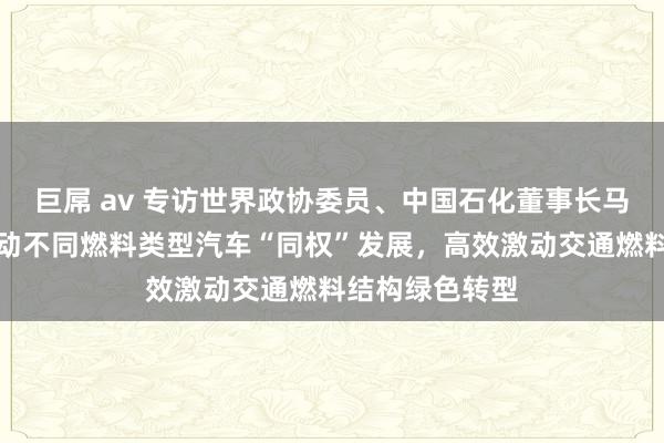 巨屌 av 专访世界政协委员、中国石化董事长马长生：建议激动不同燃料类型汽车“同权”发展，高效激动交通燃料结构绿色转型
